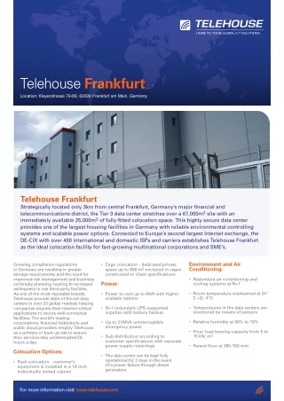telehouse frankfurt frankfurt frankfurt